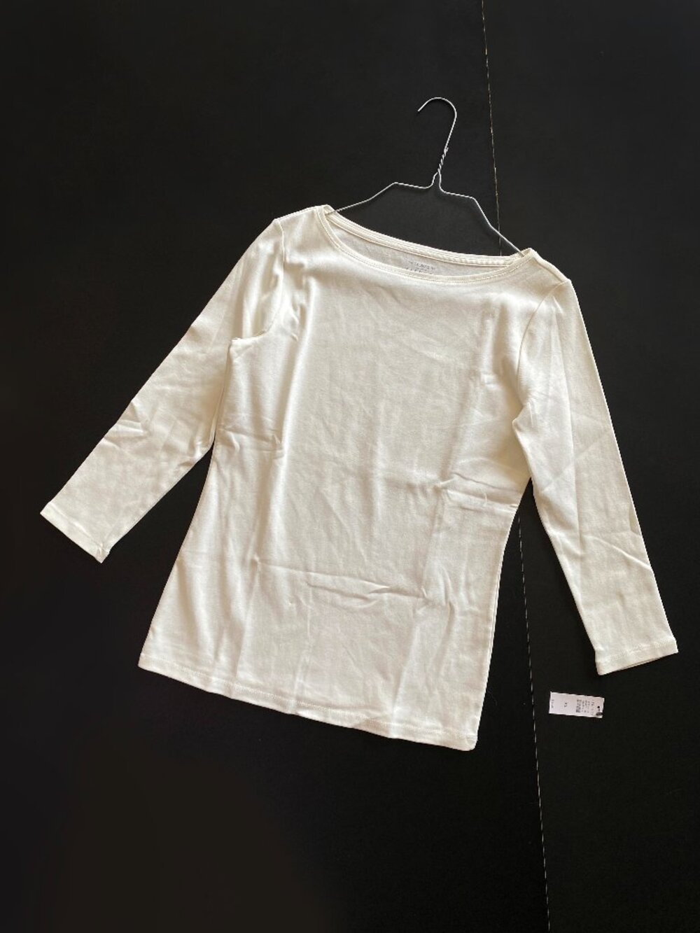 NWT Talbots Pima Cotton Bateau Neck Tee 3/4 Sleeve T-Shirt Size XS